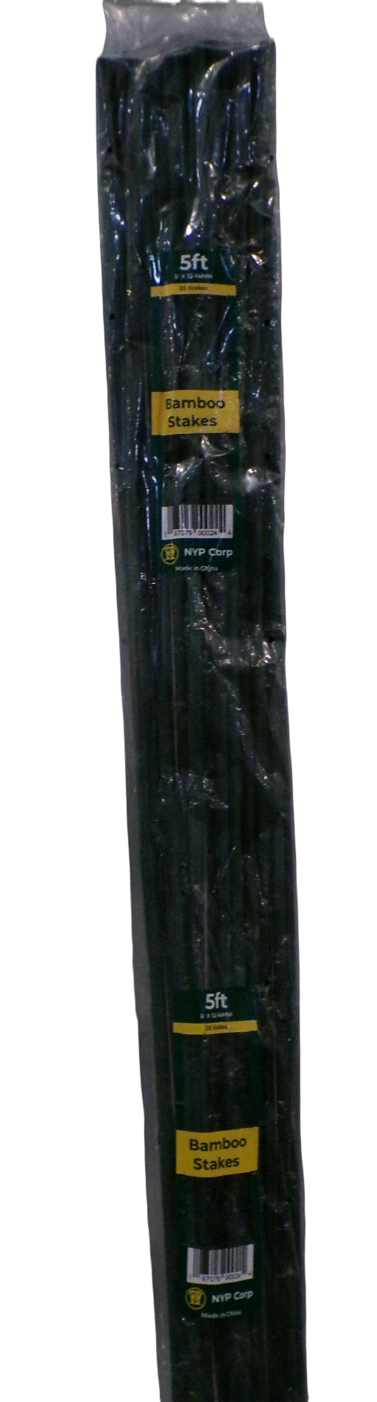 5' X 12-14MM GREEN BAMBOO STAKES RETAIL-25/PK