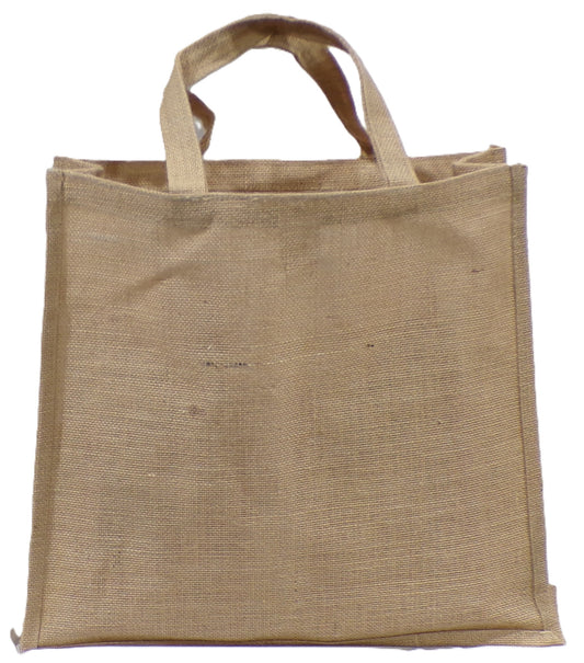 16X4.5X15" LAMINATED BURLAP BAG W/HANDLES (Pack of 10)